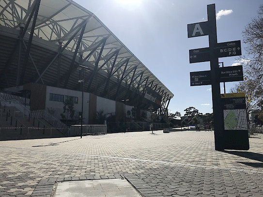 enrance of the car park at Bankwest Stadium in Parramatta, NSW