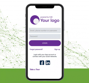 example of the login page for JPass app, with customer logo and colors